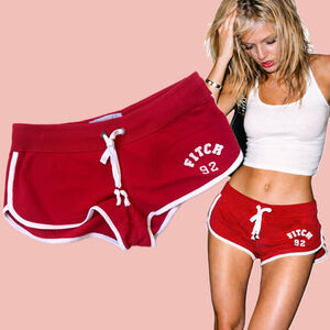 Vintage Abercrombie & Fitch Red Booty Shorts Size L – Y2K Low Rise